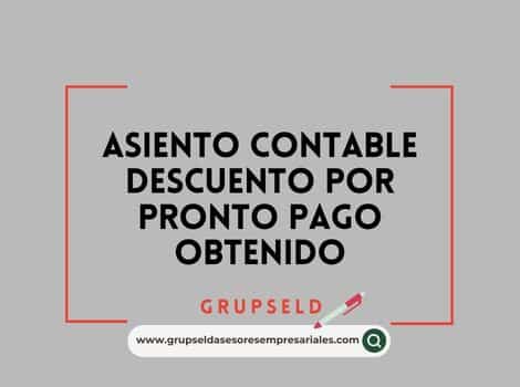 Asiento Contable Descuento Pronto Pago Obtenido
