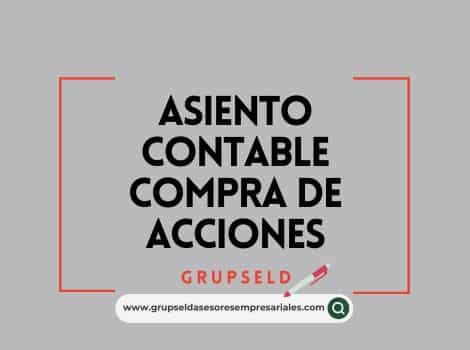 Asiento contable por compra de acciones